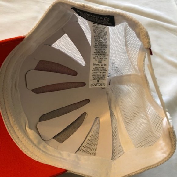 Levi's O/S Hat High Peaks Graphic Orange and White Trucker Cap Adjustable NWT - Picture 5 of 8